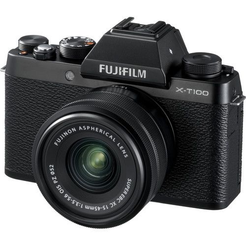 Fujifilm X-T100 Mirrorless Digital Camera with 15-45mm Lens (Black)