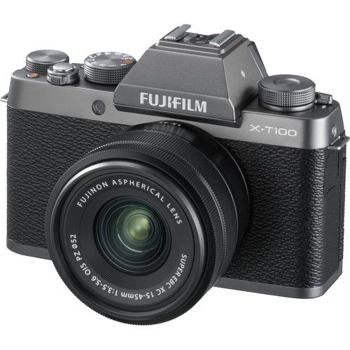 Fujifilm X-T100 Mirrorless Digital Camera with 15-45mm Lens (Dark Silver)