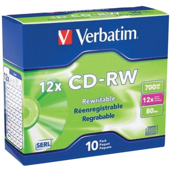 Verbatim 700mb Hi Speed Cd-rw 10pk