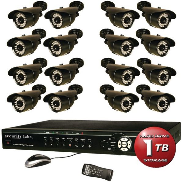 Security Labs 16ch H.264 Dvr 1tb 16 Cam