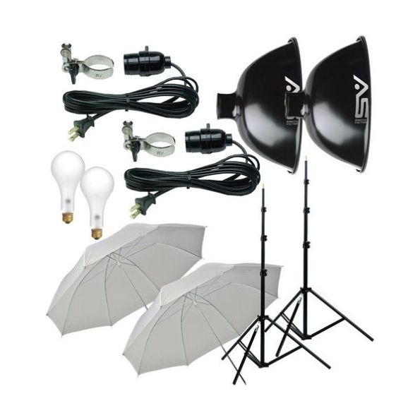 Smith-Victor KT500U 2-Light 500 Watt Thrifty Basic Umbrella Kit