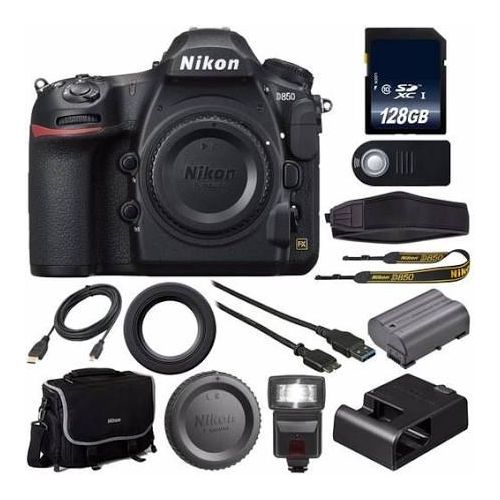 Nikon D850 Digital Camera W/ 128GB SD & Flash & Wireless Remote & Grip