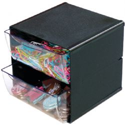 Deflecto Cube W 2 Drawers Black