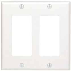 Union 2-gang Wall Plate -wht