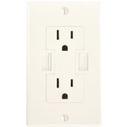 Newer Tech Pwr 2u 15a Wall Outlt Alm
