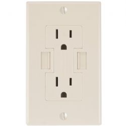 Newer Tech Pwr 2u 15a Wall Outlt Ivr