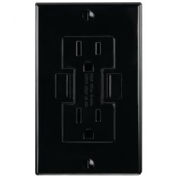 Newer Tech Pwr 2u 15a Wall Outlt Blk