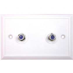 Eagle Aspen White Wall Plate W/2 Rg6s