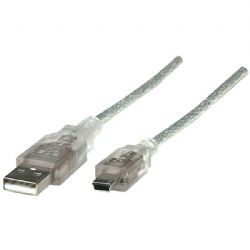 Manhattan Usb Cbl M/mini M 1.8m Sil