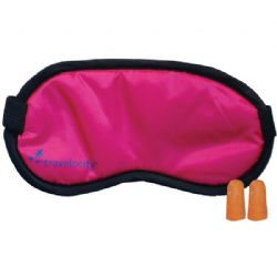 Travelocity Eye Mask Ear Plugs Pink