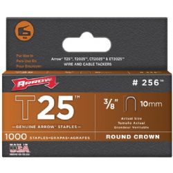Arrow Fastener T25 Round Crown Staples