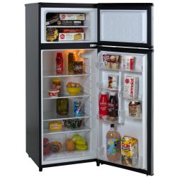 Avanti RA7316PST 2-Door Apartment Size Refrigerator, Black with Platinum Finish