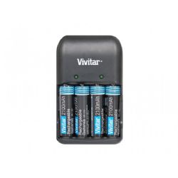 Vivitar BC-181 AA/AAA Battery Charger with 4AA NiMH Batteries