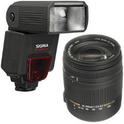 Sigma DC Macro OS HSM Lens and EF610 Flash DG ST Kit for Canon